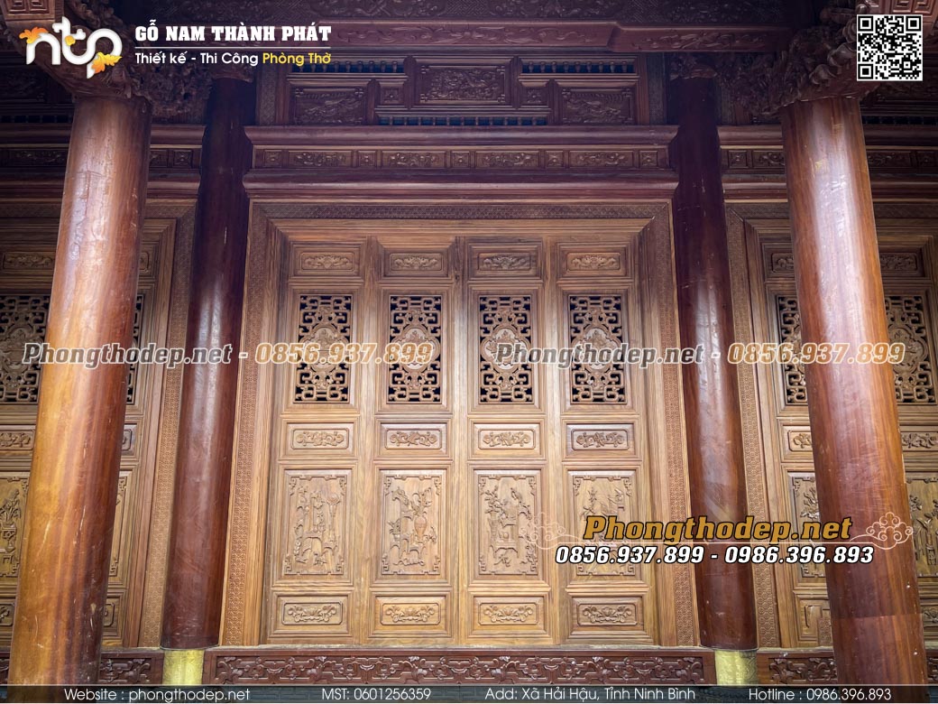 Hoa văn trên cửa bức bàn nhà gỗ cổ truyền